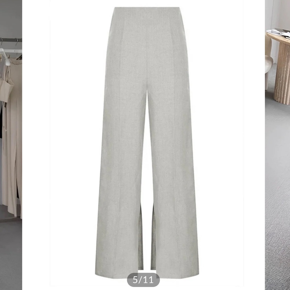 Commense Grey Button Split Sleeveless Pants Set - Picture 5 of 13